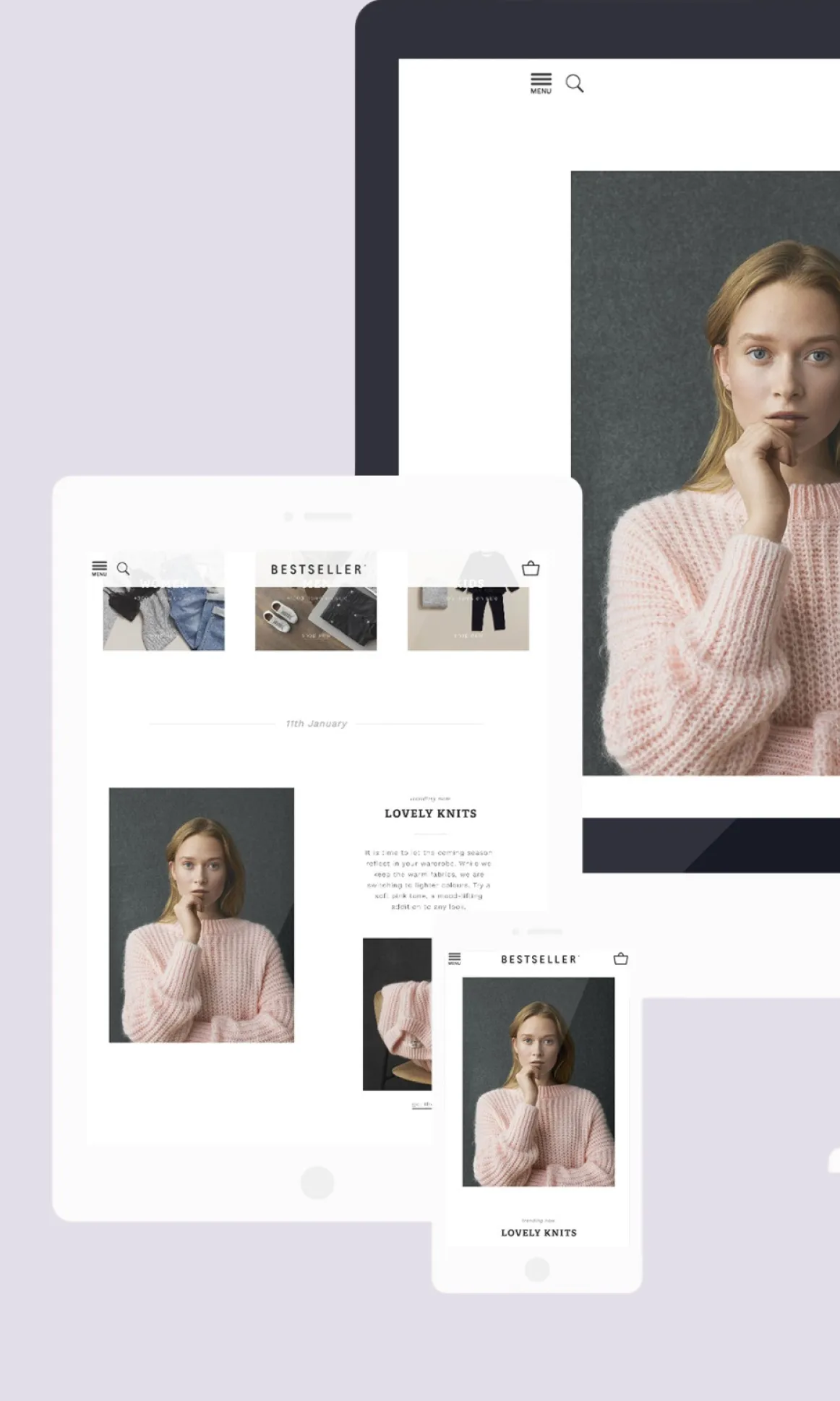 A Bestseller brand website on mobile