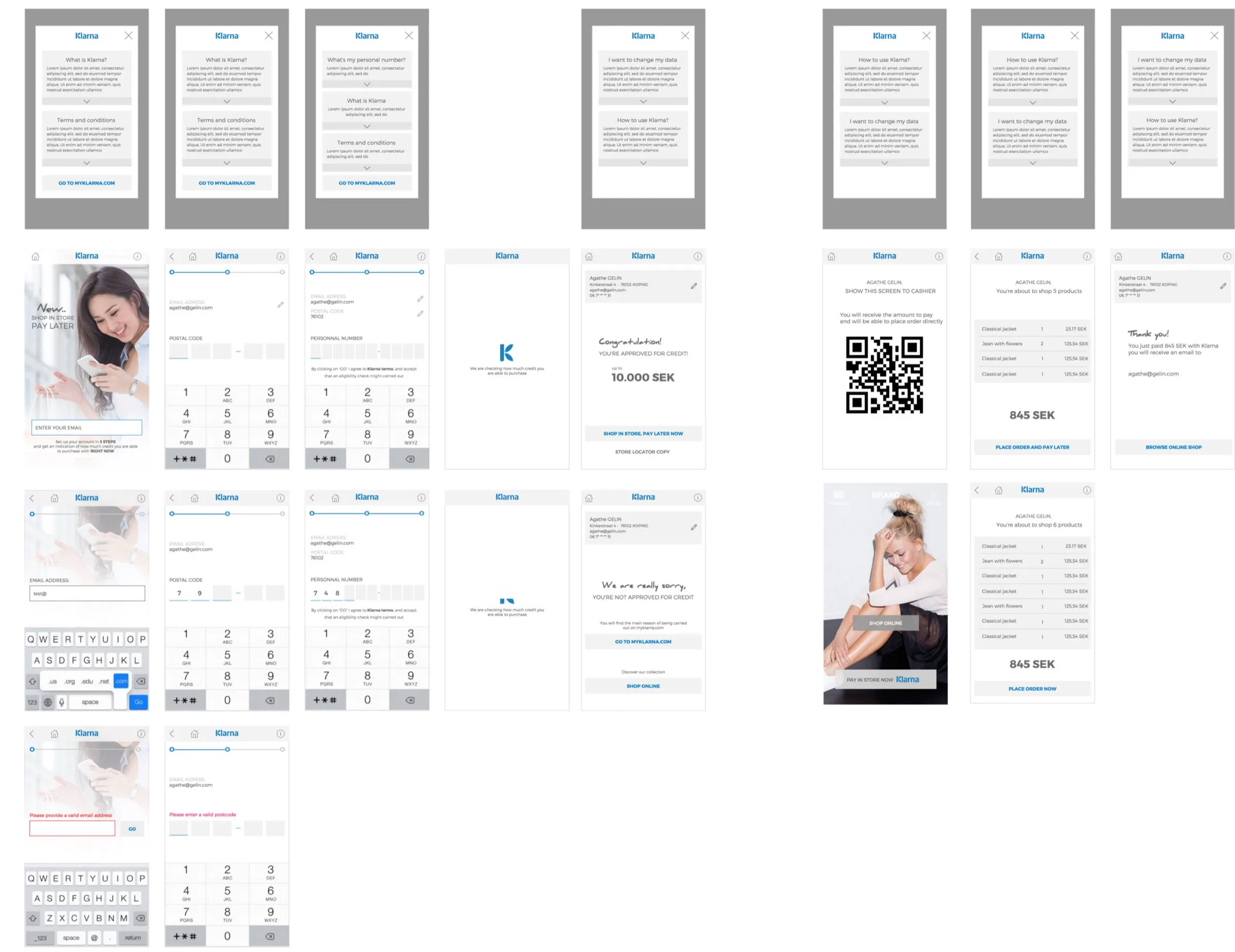 The Klarna pay-later flow