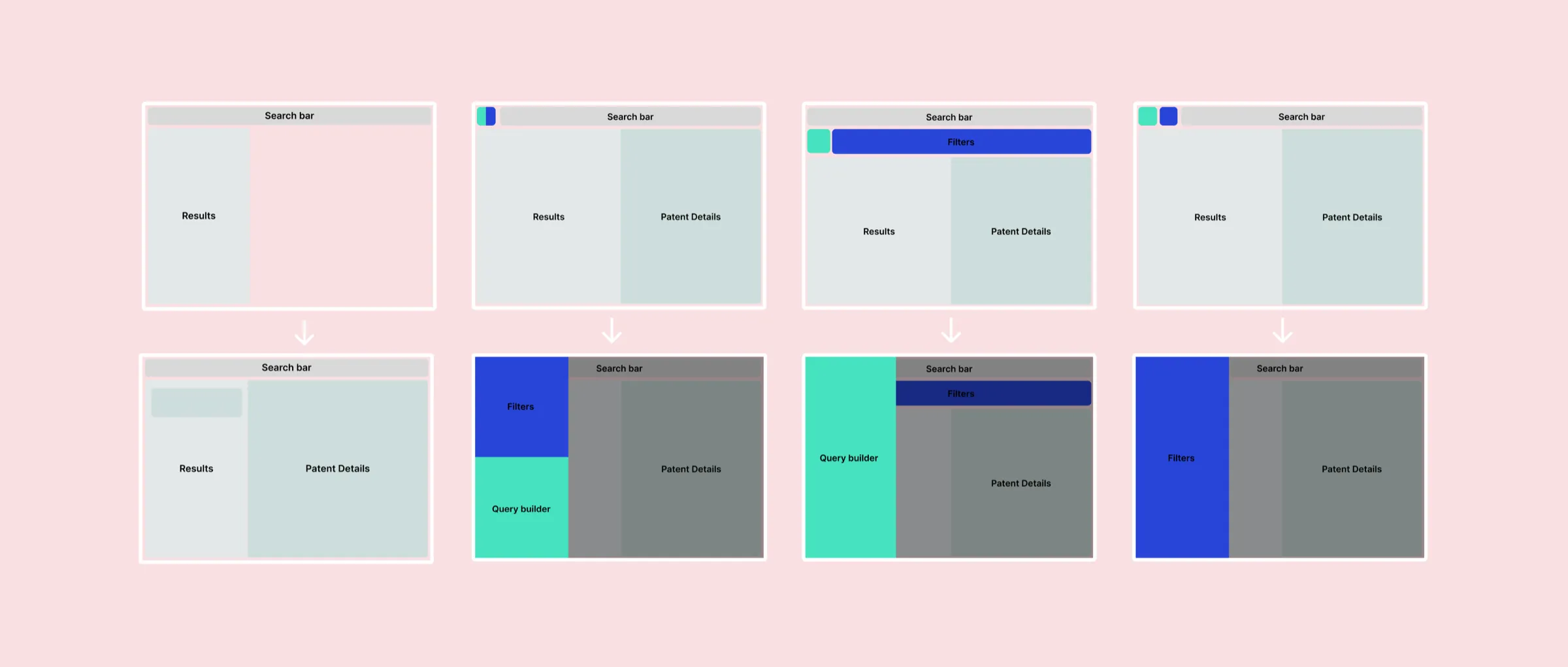 Early Espacenet wireframes